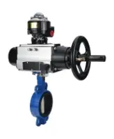 Затвор дисковый поворотный DN.ru WBV1413E-2W-Fb-H Ду150 Ру16, корпус - чугун GGG50, диск - чугун GGG40, уплотнение - EPDM, с пневмоприводом DN.ru PA-DA-105-1 двойного действия, пневмораспределителем 4M310-08 AC220V, БКВ APL-510N-EX