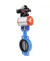 Затвор дисковый поворотный DN.ru WBV1132N-2W-Fb-H Ду125 Ру16, корпус - чугун GG25, диск - нержавеющая сталь 316L, уплотнение - NBR, с пневмоприводом DN.ru PA-SA-140 с возвратными пружинами, с БКВ APL-510N-EX