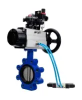 Затвор дисковый поворотный DN.ru WBV1631E-2W-Fb-H Ду125 Ру16 LUG, корпус - чугун QT450, диск - нержавеющая сталь 304, уплотнение - EPDM, с пневмоприводом PA-DA-105-1, пневмораспределителем 4M320-08 AC220V, БКВ APL-210N и БПВ AFC2000