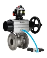 Кран шаровой DN.ru BV3232P(2pc)-FP-F-ISO-H Ду100 Ру16 полнопроходной фланцевый, корпус - нержавеющая сталь SS316, уплотнение - PTFE, с пневмоприводом PA-DA-105-1, пневмораспределителем 4M320-08 AC220V и БКВ APL-510N EX