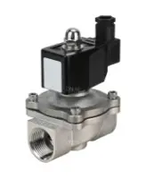 Клапан электромагнитный DN.ru VS331-NT-NO-220VAC 1″ Ду25 Ру10, соленоидный двухходовой, корпус - нержавеющая сталь 304, уплотнение - NBR, резьбовой, нормально-открытый, прямого действия, катушка - 220В