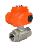 Кран шаровой DN.ru BV3232P(2pc)-FP-T-ISO-H Ду65 Ру40 полнопроходной, внутренняя резьба, корпус - нержавеющая сталь SS316, уплотнение - PTFE, с электроприводом DN.ru QT-N-008EM-O1-24VDC-У1 HARK