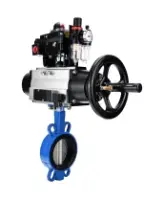 Затвор дисковый поворотный DN.ru WBV1132N-2W-Fb-H Ду125 Ру16, корпус - чугун GG25, диск - нержавеющая сталь 316L, уплотнение - NBR, с пневмоприводом PA-DA-105-1 двойного действия, пневмораспределителем 4M310-08 DC24V, БКВ APL-410N EX, БПВ AFC2000