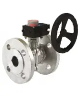 Кран шаровой DN.ru BV3232P(2pc)-FP-F-ISO-H Ду125 Ру16, 24х24, фланцевый, полнопроходной, нержавеющая сталь SS316, уплотнение - PTFE, с редуктором HGB RQN4-1200Z с индикатором положения