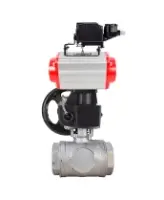 Кран шаровой DN.ru BV3232P(4pc)-SP-3WT-T-ISO-H WDVF Ду25 Ру63 стандартнопроходной, 3-ходовой Т-тип, внутренняя резьба, с пневмоприводом PA-DA-065, ручным дублером MON1-250-T26-ISO,электропневматическим поворотным позиционером YT-1000RSN без обратной связи