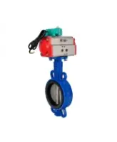 Затвор дисковый поворотный DN.ru WBV1432N-2W-Fb-H Ду40 Ру16 корпус - чугун GGG50, диск - нержавеющая сталь 316L, уплотнение - NBR, с пневмоприводом PA-SA-083 и магнитным переключателем ALS200D