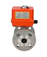 Кран шаровой DN.ru BV3232P(2pc)-FP-F-ISO-H Ду15 Ру40 полнопроходной двухходовой, нержавеющая сталь 316, фланцевое, уплотнение - PTFE, с электроприводом QT-N-003EM-O1-220VAC-У1 MINI