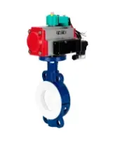 Затвор дисковый поворотный DN.ru WBV3434Pf-2W-Fb-R Ду200 Ру16 корпус - углеродистая сталь WCB, диск - углеродистая сталь WCB, футерованный PTFE, уплотнение - PTFE, с PA-DA-105, 4M310-08 AC220V и ALS200D