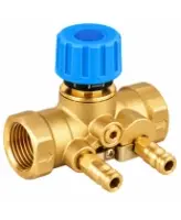Клапан балансировочный DN.ru 1 1/2″ Ду40 Ру16, корпус - латунь CW617N, внутренняя/внутренняя резьба, с ниппелями (VB0000M-T)