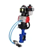 Затвор дисковый поворотный DN.ru WBV1631E-2W-Fb-H Ду125 Ру16 LUG корпус - чугун QT450, диск - нержавеющая сталь 304, EPDM, с пневмоприводом DN.ru PA-DA-105, пневмораспределителем 4V320-10 AC220V, БКВ APL-510N EX, редуктором MON3-700-T38-ISO и БПВ AFC2000