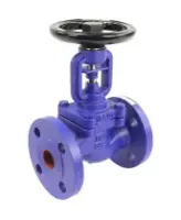Клапан запорный сильфонный DN.ru VSO1121M-F-S Ду100 Ру16, фланцевый, корпус - чугун GG25, уплотнение - металл, управление - штурвал