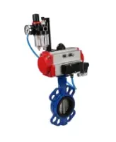 Затвор дисковый поворотный DN.ru WBV1631N-2W-Fb-H Ду150 Ру16 LUG корпус - чугун QT450, диск - нержавеющая сталь 304, уплотнение - NBR, с пневмоприводом DN.ru PA-SA-160, пневмораспределителем 4V320-08 AC220V и БПВ AFC2000