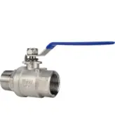 Кран шаровой DN.ru BV3131P(2pc)-FP-T-H ВР/НР Ду40 Ру40 нержавеющая сталь AISI 304, полнопроходной, внутренняя резьба/наружная резьба, уплотнение - PTFE, ручка-рычаг