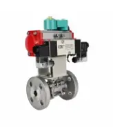 Кран шаровой DN.ru BV3131P(3pc)-FP-F-ISO-H Ду100 Ру16 полнопроходной, фланцевый, корпус - нержавеющая сталь 304, PTFE, 22х22, WDVF, с пневмоприводом PA-DA-105, пневмораспределителем 4M320-08 AC220V и магнитным переключателем ALS200D
