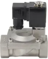 Клапан электромагнитный DN.ru VS431-VT-NC-24VAC 1″ Ду25 Ру16 пилотного действия двухходовой, корпус - сталь нержавеющая 304, присоединение - внутренняя резьба, уплотнение - VITON, нормально-закрытый, катушка - 24В AC