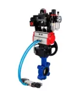 Затвор дисковый поворотный DN.ru WBV1616E-2W-Fb-H Ду125 Ру16 LUG, корпус - чугун, диск - чугун, уплотнение - EPDM, с пневмоприводом PA-DA-105, пневмораспределителем 4M320-08 AC220V, ручным дублером MON3-700-T38-ISO, БКВ APL-410N EX и БПВ AFC2000