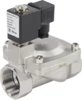 Клапан электромагнитный DN.ru VS431-NT-NC-220VAC 1 1/4″ Ду32 Ру16, соленоидный двухходовой, корпус - нержавеющая сталь 304, уплотнение - NBR, резьбовой, нормально-закрытый, пилотный, катушка - 220В