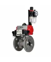 Кран шаровой DN.ru BV3232P(2pc)-FP-F-ISO-H Ду150 Ру16, 24х24, полнопроходной фланцевый, корпус - нержавеющая сталь SS316, уплотнение - PTFE, с пневмоприводом PA-DA-140, пневмораспределителем 4M320-08 AC220V и БПВ AFC2000