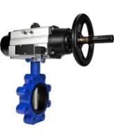 Затвор дисковый поворотный DN.ru WBV1616E-2W-Fb-H Ду125 Ру16 LUG корпус - чугун QT450, диск - чугун QT450, уплотнение - EPDM, с пневмоприводом DN.ru PA-DA-105-1 и пневмораспределителем 4M310-08 AC220V