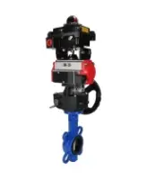Затвор дисковый поворотный DN.ru WBV1132N-2W-Fb-H Ду125 Ру16, корпус - чугун GG25, диск - нержавеющая сталь 316L, уплотнение - NBR, с пневмоприводом PA-DA-105, пневмораспределителем 4M310-08 AC220V, БКВ APL-410N EX, ручным дублером MON3-700-T38-ISO