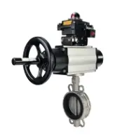 Затвор дисковый поворотный DN.ru WBV3232V-2W-Fb-H Ду150 Ру16, корпус - нержавеющая сталь 316L, диск - нержавеющая сталь 316L, уплотнение - Viton, с пневмоприводом PA-DA-105-1 двойного действия, с БКВ APL-410N EX