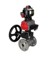 Кран шаровой DN.ru BV3232P(3pc)-FP-F-ISO-H Ду65 Ру25 фланцевый, полнопроходной, трехсоставной, корпус - нерж.сталь 316, уплотнение - PTFE, с пневмоприводом PA-DA-083, пн/распределителем 4M310-08 DC24V, БКВ APL-510N-EX и ручной дублер MON2-450-T28-ISO