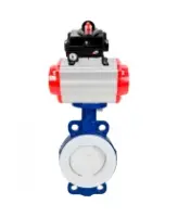 Затвор дисковый поворотный DN.ru WBV3434Pf-2W-Fb-R Ду250 Ру16 корпус - углеродистая сталь WCB, диск - углеродистая сталь WCB, футерованный PTFE, уплотнение - PTFE, с пневмоприводом DN.ru PA-DA-130 и БКВ DN.ru APL-410N EX