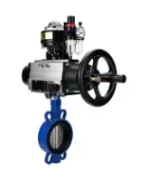Затвор дисковый поворотный DN.ru WBV1432E-2W-Fb-H Ду150 Ру16, корпус - чугун GGG50, диск - нержавеющая сталь 316L, уплотнение - EPDM, с пневмоприводом PA-DA-105-1, пневмораспределителем 4M310-08 AC220V, БКВ APL-510N EX, БПВ AFC2000