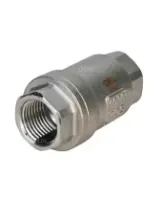 Клапан обратный DN.ru VCS3232P-T 1/2″ Ду15 Ру63 резьбовой, пружинный, корпус - нержавеющая сталь 316, диск - нержавеющая сталь 316, уплотнение - металл