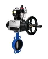 Затвор дисковый поворотный DN.ru WBV1413E-2W-Fb-H Ду150 Ру16, корпус - чугун GGG50, диск - чугун GGG40, уплотнение - EPDM, с пневмоприводом DN.ru PA-DA-105-1 двойного действия, пневмораспределителем 4M310-08 AC220V, БКВ APL-510N-EX, БПВ AFC2000