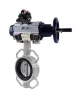 Затвор дисковый поворотный DN.ru WBV3131N-2W-Fb-H Ду150 Ру16, межфланцевый, корпус - нержавеющая сталь 304, диск - нержавеющая сталь 304, уплотнение - NBR, с пневмоприводом PA-DA-105-1, с пневмораспределителем 4V320-08 AC220V, БКВ APL-210N