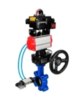 Затвор дисковый поворотный DN.ru WBV1631E-2W-Fb-H Ду125 Ру16 LUG корпус - чугун QT450, диск - нержавеющая сталь 304, EPDM, с пневмоприводом DN.ru PA-DA-105, пневмораспределителем 4V320-08 AC220V, БКВ APL-410N EX и редуктором MON3-700-T38-ISO