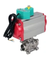 Кран шаровой DN.ru BV3232P(3pc)-FP-W-ISO-H Ду25 Ру63 полнопроходной, корпус - нержавеющая сталь 316, уплотнение - PTFE, под приварку, с пневмоприводом PA-DA-052 и магнитным переключателем ALS200D