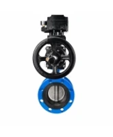 Затвор дисковый поворотный DN.ru WBV1331E-2W-F-H Ду50 Ру16 фланцевый, корпус - чугун GGG40, диск - нержавеющая сталь 304, уплотнение - EPDM, с пневмоприводом DN.ru PA-DA-105-1 и позиционером YT-1000RSN с обратной связью