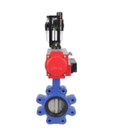 Затвор дисковый поворотный DN.ru WBV1631N-2W-Fb-H Ду150 Ру16 LUG корпус - чугун QT450, диск - нержавеющая сталь 304, уплотнение - NBR, с пневмоприводом DN.ru PA-DA-105, пневмораспределителем 4M310-08 AC220V и БПВ AFC2000