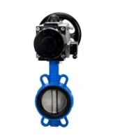 Затвор дисковый поворотный DN.ru WBV1432N-2W-Fb-H Ду125 Ру16, корпус - чугун GGG50, диск - нержавеющая сталь 316L, уплотнение - NBR, с пневмоприводом DN.ru PA-DA-105-1 двойного действия, пневмораспределителем 4M310-08 AC220V