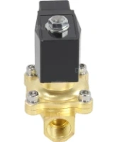 Клапан электромагнитный DN.ru VS200-ET-NC-220VAC 1/2″ Ду15 Ру10, соленоидный двухходовой, корпус - латунь, уплотнение - EPDM, резьбовой, нормально-закрытый, прямого действия, катушка - 220В