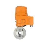 Кран шаровой DN.ru BV3232P(2pc)-FP-F-ISO-H Ду50 Ру16 полнопроходной фланцевый, корпус - нержавеющая сталь 316, уплотнение - PTFE, с электроприводом DN.ru QT-EX-010EM-O2-24VDC-У1