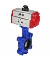 Затвор дисковый поворотный DN.ru WBV1616E-2W-Fb-H Ду100 Ру16 LUG корпус - чугун QT450, диск - чугун QT450, уплотнение - EPDM, с пневмоприводом DN.ru PA-DA-083