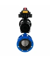 Затвор дисковый поворотный DN.ru WBV1331E-2W-F-H Ду50 Ру16 фланцевый, корпус - чугун GGG40, диск - нержавеющая сталь 304, уплотнение - EPDM, с пневмоприводом DN.ru PA-DA-105-1 и БКВ APL-410N EX