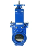 Задвижка шиберная DN.ru GVKN1331N-2W-Fb-ISO Ду125 Ру10 двусторонняя, межфланцевая, шпиндель - невыдвижной, корпус - чугун GGG40, шибер - нержавеющая сталь 304, уплотнение - NBR, с ISO-фланцем и голым штоком, круглый шток 18, F10