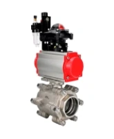 Кран шаровой DN.ru BV3232P(3pc)-FP-SW-ISO-H Ду65 Ру63 полнопроходной, корпус - нержавеющая сталь SS316, под приварку, с пневмоприводом PA-SA-130, пневмораспределителем 4M310-08 AC220V, БКВ APL-210N, БПВ AFC2000