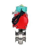 Затвор дисковый поворотный кламповый DN.ru WBV3131S-2W-C-H Ду40 Ру10 корпус - пищевая нержавеющая сталь 304, уплотнение - Silicon, с пневмоприводом PA-DA-052 и магнитным переключателем ALS200D