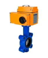 Затвор дисковый поворотный DN.ru WBV1631E-2W-Fb-H Ду100 Ру16 LUG корпус - чугун QT450, диск - нержавеющая сталь 304, уплотнение - EPDM, межфланцевый, с электроприводом DN.ru QT-N-010EM-O1-380VAC-У1 380В