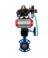 Затвор дисковый поворотный DN.ru WBV1413E-2W-Fb-H Ду150 Ру16, корпус - чугун GGG50, диск - чугун GGG40, EPDM, с пневмоприводом PA-DA-105, пневмораспределителем 4M310-08 AC220V, БКВ APL-410N EX, ручным дублером MON3-700-T38-ISO, БПВ AFC2000