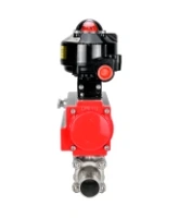 Кран шаровой DN.ru BV3232P(3pc)-FP-W-ISO-H LONG Ду32 Ру40 полнопроходной, корпус - нержавеющая сталь 316, уплотнение - PTFE, под приварку, с пневмоприводом DN.ru PA-DA-052 и БКВ APL-510N EX