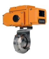 Затвор дисковый поворотный DN.ru WBV3131S-2W-W-H Ду15 Ру10 под приварку, корпус - пищевая нержавеющая сталь 304, уплотнение - Silicon, с электроприводом QT-N-005EM-A1-220VAC-У1 c датчиком обратной связи и входным управляющим сигналом 4-20мА HARK