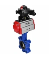 Затвор дисковый поворотный DN.ru WBV1616E-2W-Fb-H Ду100 Ру16 LUG корпус - чугун QT450, диск - чугун QT450, уплотнение - EPDM, с пневмоприводом DN.ru PA-DA-083 и БКВ APL-210N
