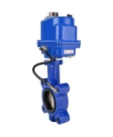 Затвор дисковый поворотный DN.ru WBV1616E-2W-Fb-H Ду50 Ру16 LUG межфланцевый, корпус - чугун QT450, диск - чугун QT450, уплотнение - EPDM, с электроприводом QT-N-003EM-O1-12VDC-У1 blue 12В