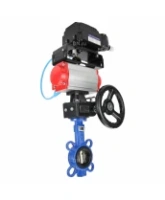 Затвор дисковый поворотный DN.ru WBV1132N-2W-Fb-H Ду125 Ру16, чугун GG25, нержавеющая сталь 316L, NBR, с пневмоприводом PA-DA-105, с ручным дублером MON3-700-T38-ISO и с электропневматическим поворотным позиционером YT-1000RSN с обратной связью